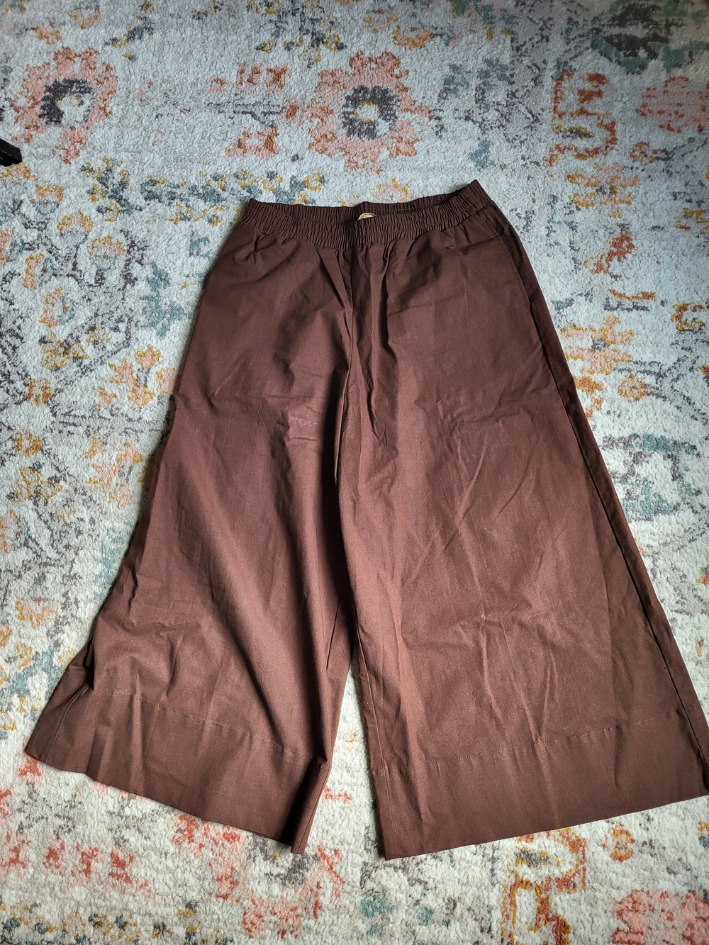 Carla Rockmore Collection Regular Pull-On Cotton Rich Wide Crop Pants